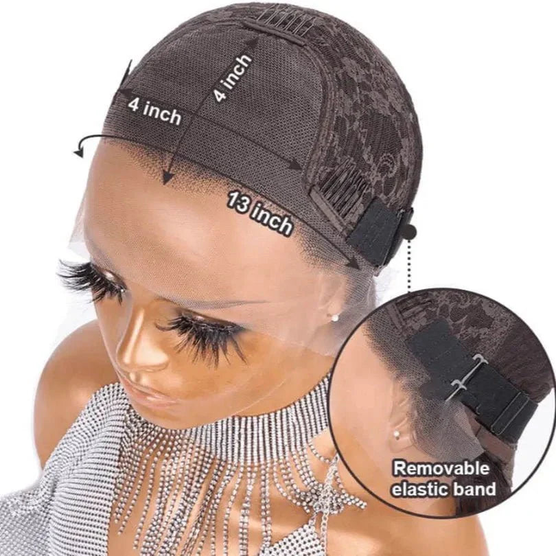 Middle Part Layered Wavy Auburn Brown Lace Front Wigs