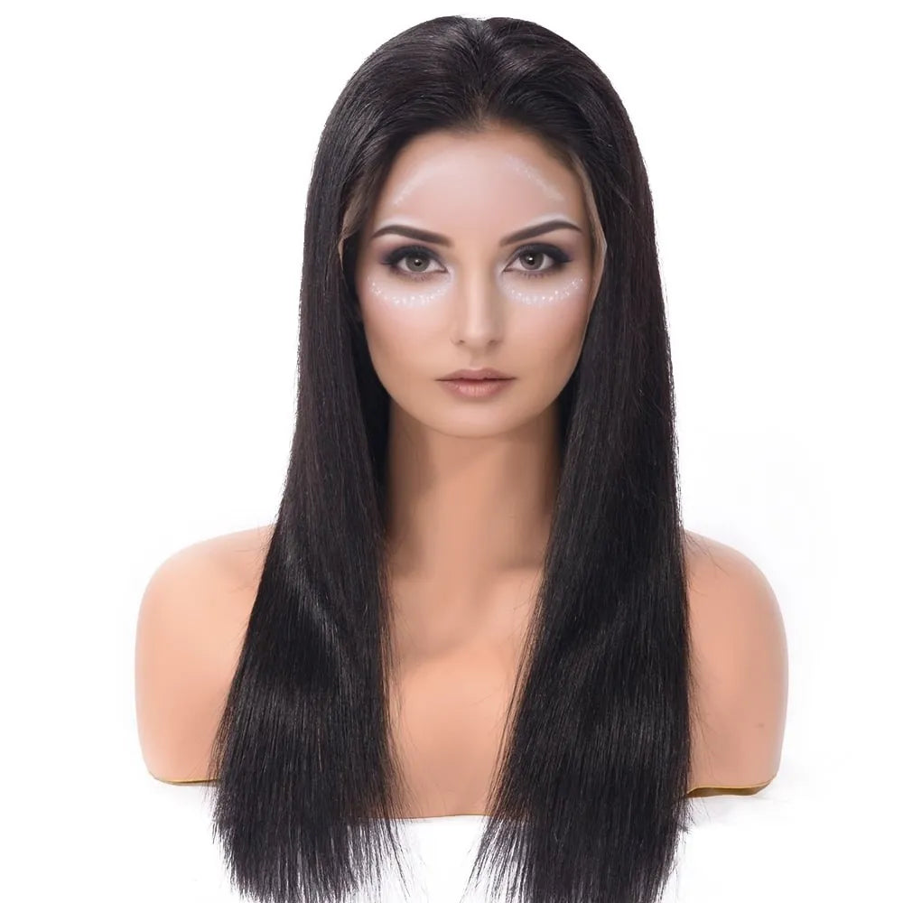 Natural Hairline Straight Lace Front Human Hair Wigs With Baby Hair