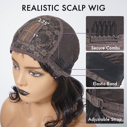 8" Short Bob Cut Straight Wigs with Bangs