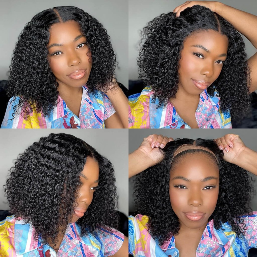 Human hair short hair curly hair Bob wig