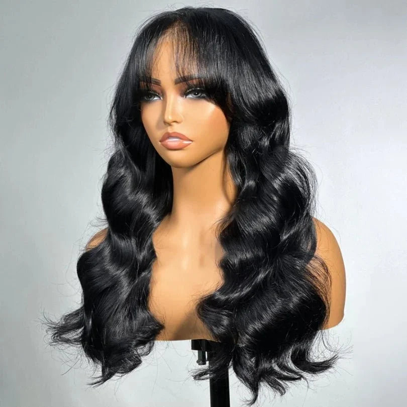 Black Long Loose Wave Wigs 100% Human Hair