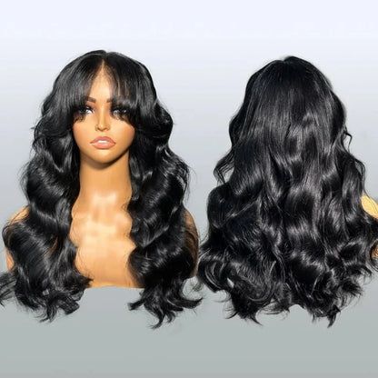 Black Long Loose Wave Wigs 100% Human Hair