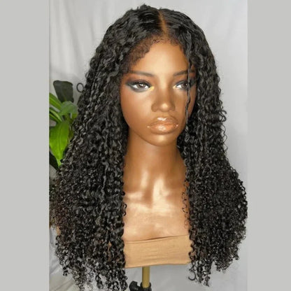 Comfortable Kinky Edges Afro Curly Long Wig with Baby Hair
