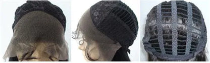 Top Quality Hand Tied Graceful Medium Curly Dark Brown 18 Inches Lace Wig
