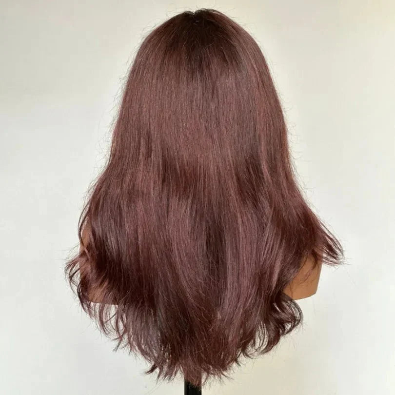 Mid-part Long Layered Wavy 13x4 Lace Front Wig